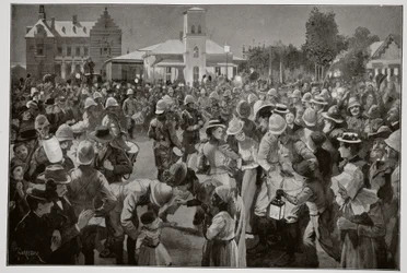De Britse Bezetting van Bloemfontein - Een avondconcert op het marktplein door de doedelzakken van de Highland Brigade