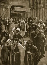 De uittocht na de kroning van Richard II, vooravond van Sint-Kenelm, 16 juli 1377, uit 
