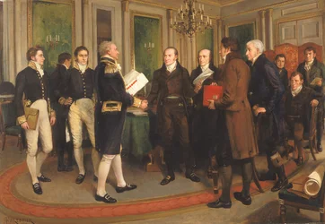 Ondertekening van het Verdrag van Gent, kerstavond, 1814, 1914