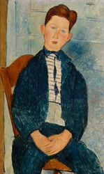 Jongen in een gestreepte trui, 1918