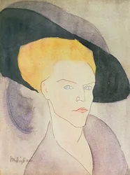 Hoofd van een vrouw met hoed, 1907