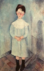Het kleine meisje in blauw