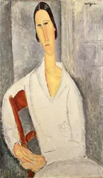 Madame Hanka Zborowska Leunend op een Stoel, 1919