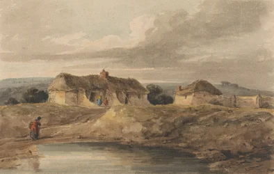Landschap met Rieten Gebouwen
