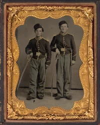 Portret van twee Illinois cavaleristen