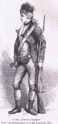 Een echte Amerikaanse scherpschutter, illustratie uit Cassells Geschiedenis van de Verenigde Staten uitgegeven door Cassell, Petter & Galpin, c.1900