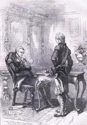 Lafayette en Washington, illustratie uit Cassells Geschiedenis van de Verenigde Staten gepubliceerd door Cassell, Petter & Galpin, ca. 1900 (litho)