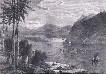 De Hudson Highlands, illustratie uit Cassells Geschiedenis van de Verenigde Staten gepubliceerd door Cassell, Petter & Galpin, ca. 1900