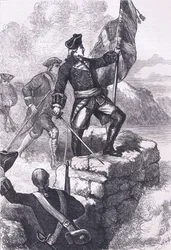 Washington plant de Britse vlag bij Fort Duquesne