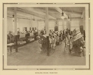 Amoskeag fabriek: Burling Kamer, Worsted (z/w foto)