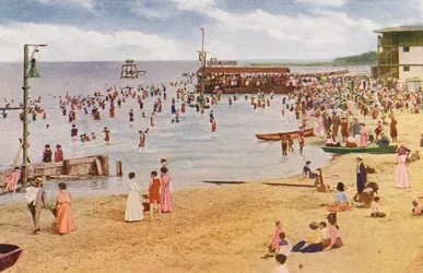 Chicago: Wilson Avenue Bathing Beach, North Shore (kleurenfoto)