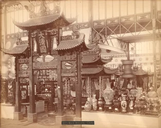 Chinese afdeling, hoofdgebouw, Internationale Eeuwtentoonstelling, Philadelphia, 1876
