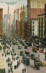 Fifth Avenue en 42nd Street, New York (ingekleurde foto)