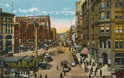 First Avenue en Pioneer Square (kleurenfoto)
