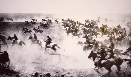 Homesteaders haasten zich naar de Cherokee Strip