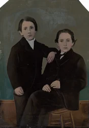 Portret van twee jongens,c. 1870 (foto)