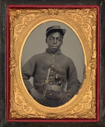 Portret van een soldaat,c. 1863 (foto)