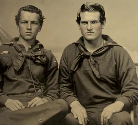 Portret van twee matrozen in Union-uniform, ca. 1861