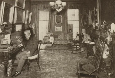 R H Stoddard, zijn huis in New York (z/w foto)