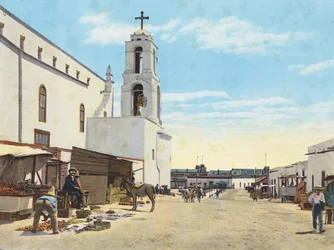 Straatbeeld, Juarez, Mexico (kleurenfoto)