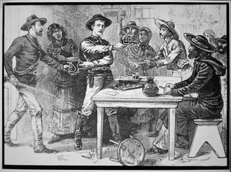 Texas Rangers arresteren een Mexicaanse outlaw, c.1880
