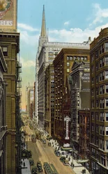 Washington Street, kijkend naar het Oosten vanaf Wells Street