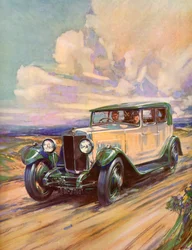 Een Roadster uit de Jaren 1920 die over een Zandweg Raast