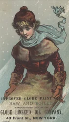 Advertentie voor Globe Linseed Oil Company Improved Globe Paint, c.1880