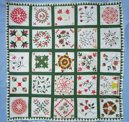 Album quilt met seizoensbloemen, 1844