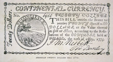 Amerikaanse twintig dollar biljet van 1775