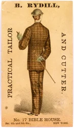 B. Rydill, Praktische Kleermaker en Snijder, No. 17 Bible House, tussen 8th en 9th Streets. New York