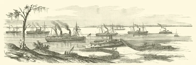 Banks die landt in Baton Rouge, Louisiana, maart 1863