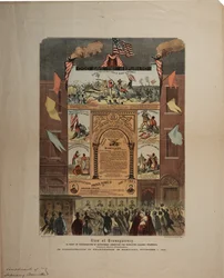 Affiche over de werving van Afro-Amerikanen en het vieren van de emancipatie in Maryland, Ringwalt & Brown, ca. 1 november 1864
