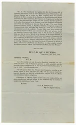 Oproep voor vrijwilligers onder Algemene Order nr. 4, 27 december 1860