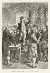 Camille Desmoulins in het Palais Royal