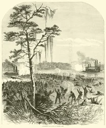 Zuidelijke landaanval op de vloot van Porter, april 1864