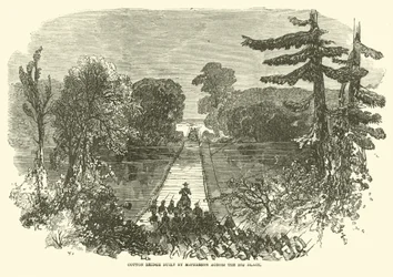 Katoenen brug gebouwd door McPherson over de Big Black, mei 1863