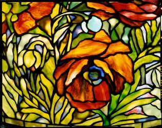Detail van een "Oosterse papaver" vloerlamp, Tiffany Studios, 1902