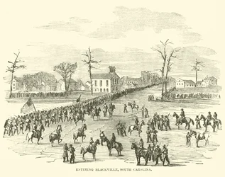 Binnenkomst in Blackville, South Carolina, januari 1865