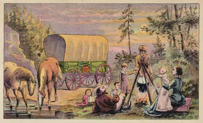 Familie rond het kampvuur