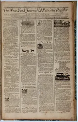 Voorpagina van de New York Journal and Patriot Register, 21 augustus 1793