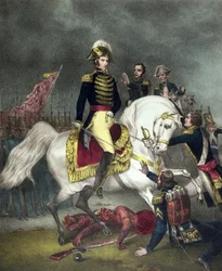 Generaal William Henry Harrison bij de Slag van Tippecanoe in 1811