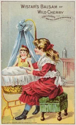 Meisje geeft medicijn aan haar pop