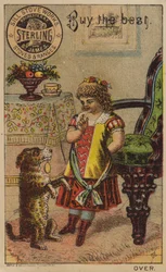 Meisje en bedelende hond