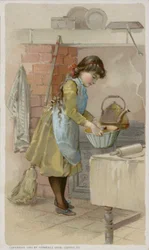 Meisje bakt in keuken