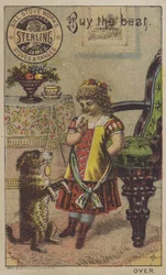 Meisje leert een hond bedelen