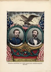 Grote banier van de radicale democratie, voor 1864
