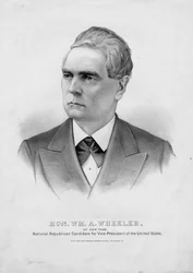 De weledele William A. Wheeler uit New York: nationaal Republikeins kandidaat voor het vicepresidentschap van de Verenigde Staten, uitgegeven door Currier & Ives, ca. 1876