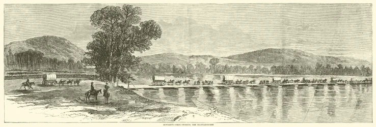 Howards korps steekt de Chattahoochee over, juli 1864