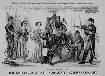 Jeff Davis eindelijk gevangen: hoepelrokken & Zuidelijke ridderlijkheid